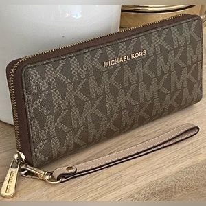 Michael Kors Large Zip Around Logo Wallet